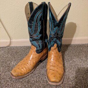 Macie Bean Ladies Antique Saddle Full Quill Navy Boots M9503